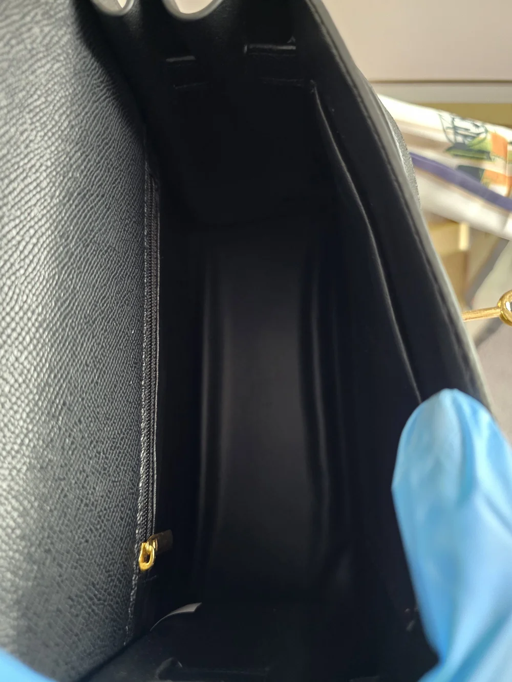 Black Leather Top-Handle Women's Bag with Gold Hardware